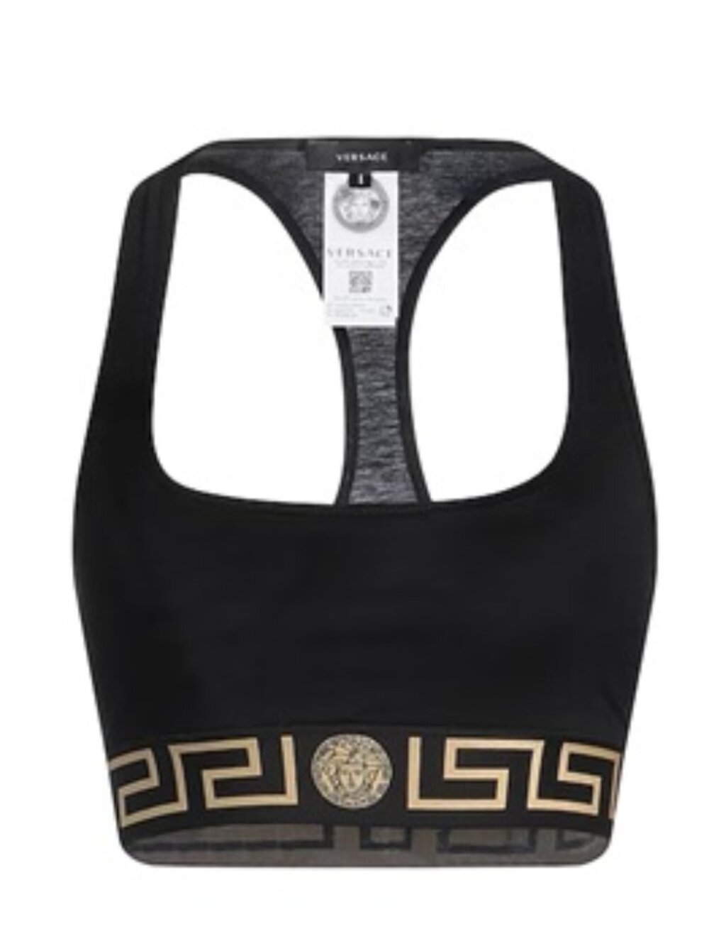 NEW Versace Cotton Greek key Logo Band Sports Bra Sz 4 - Picture 7 of 12